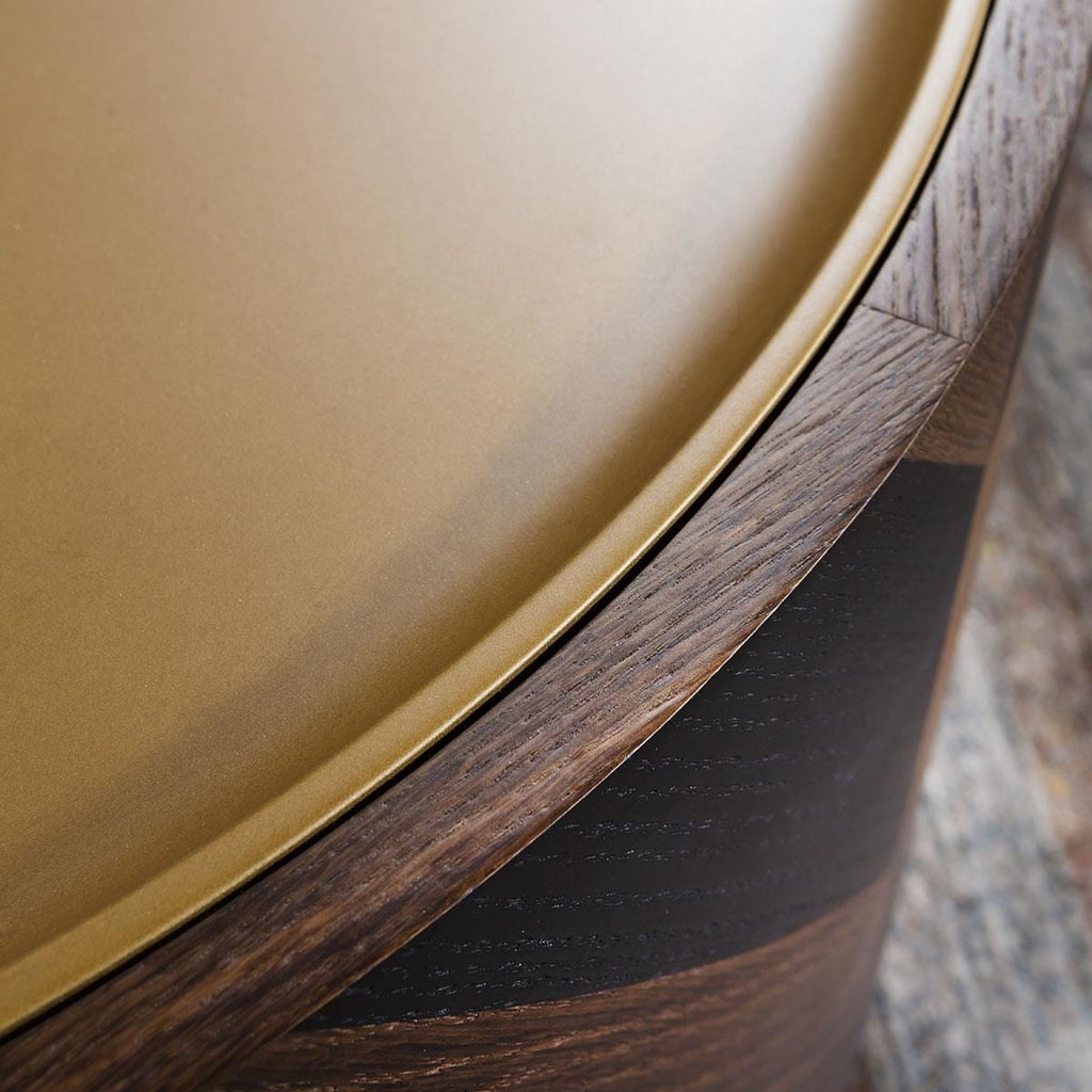 Rodez Oval Coffee Table with Drawer Brown