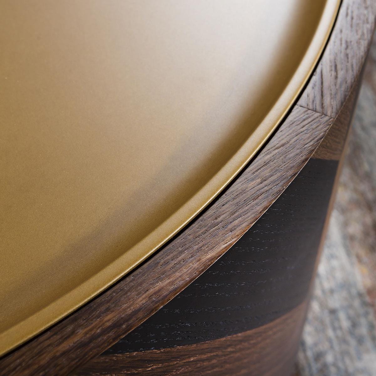 Rodez Oval Coffee Table with Drawer Brown