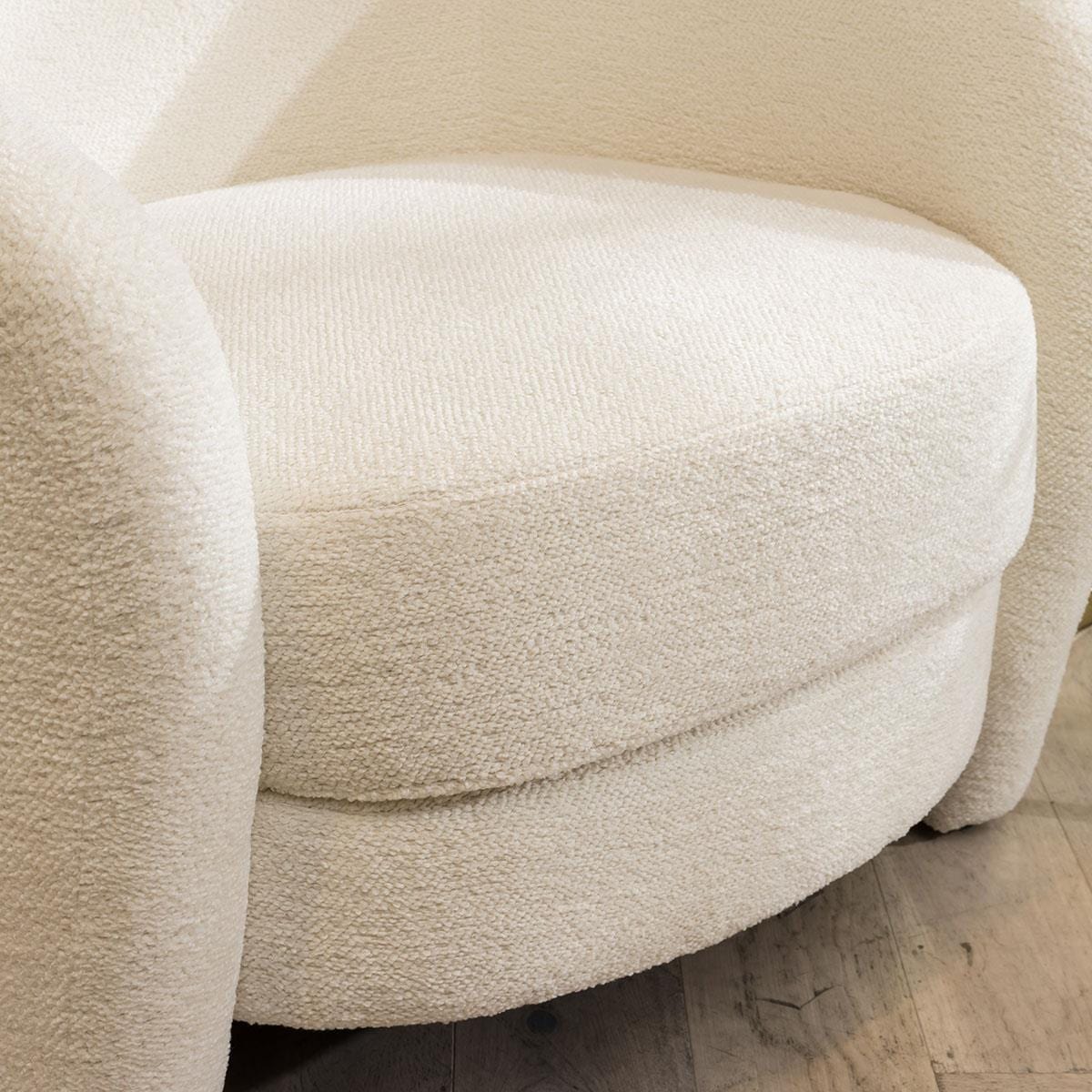 Petra Vanilla Occasional Accent Armchair White Boucle