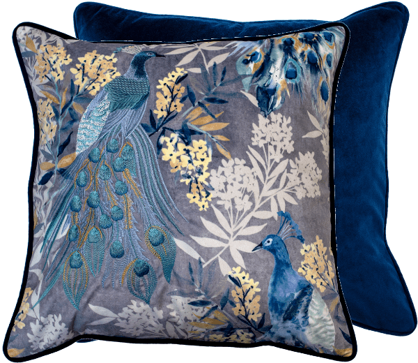 Pippa Peacock Velvet Scatter Cushion 45cm