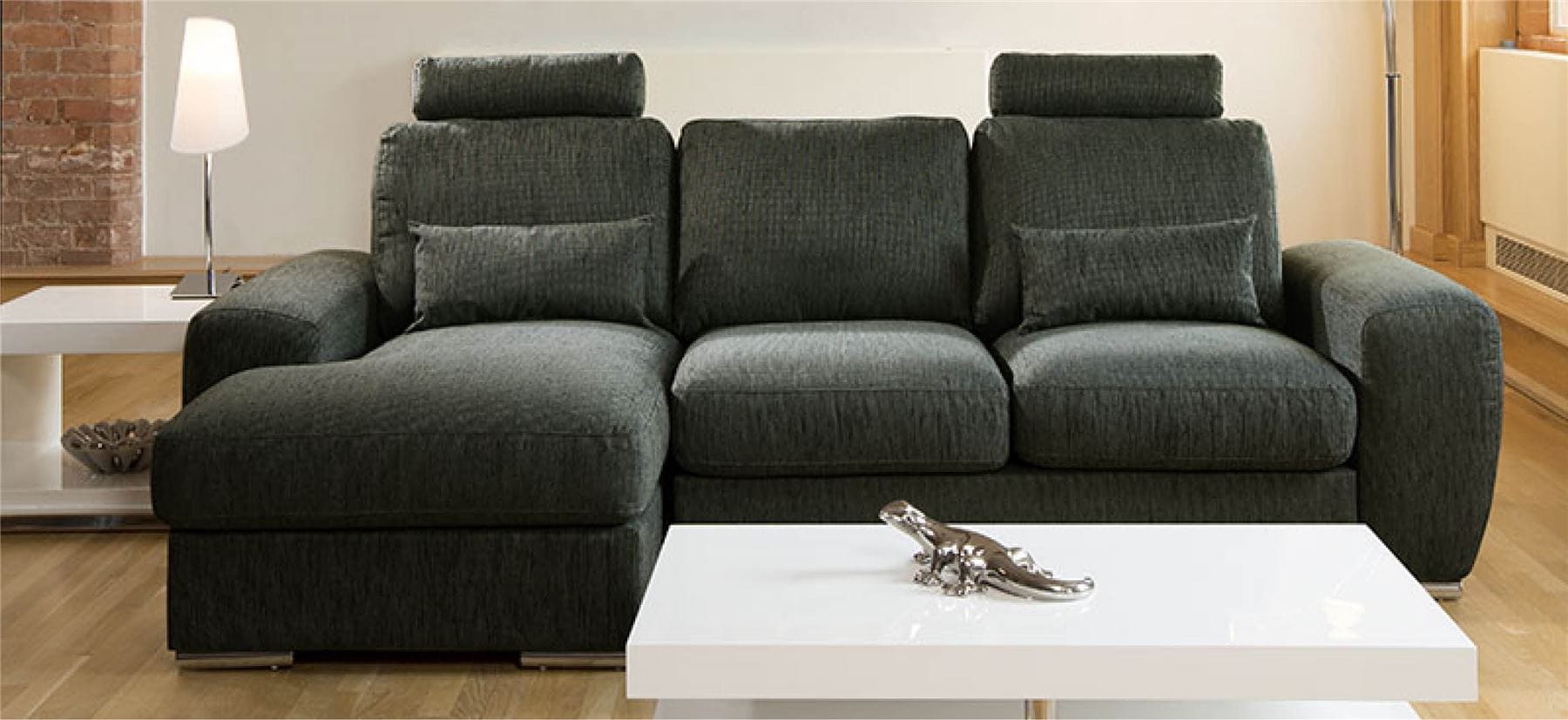 Qiuatropi Large Modern 3 Seater Sofa Couch with Chaise L Shape 38LH