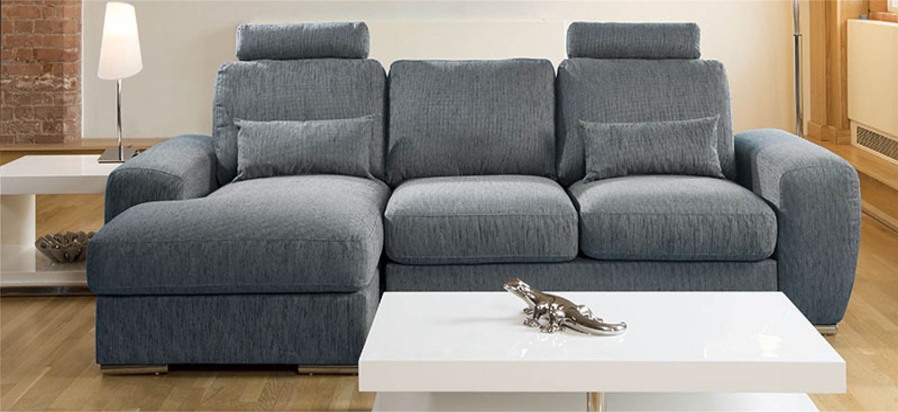 Qiuatropi Large Modern 3 Seater Sofa Couch with Chaise L Shape 38LH