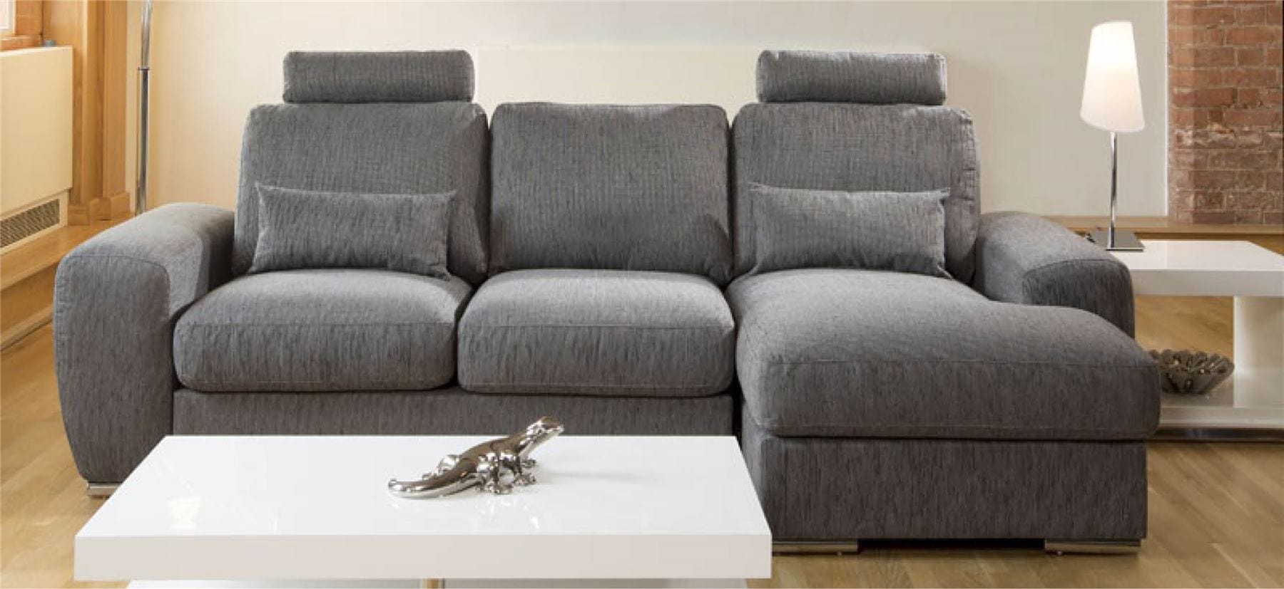 Qiuatropi Large Modern 3 Seater Sofa Couch with Chaise L Shape 38RH