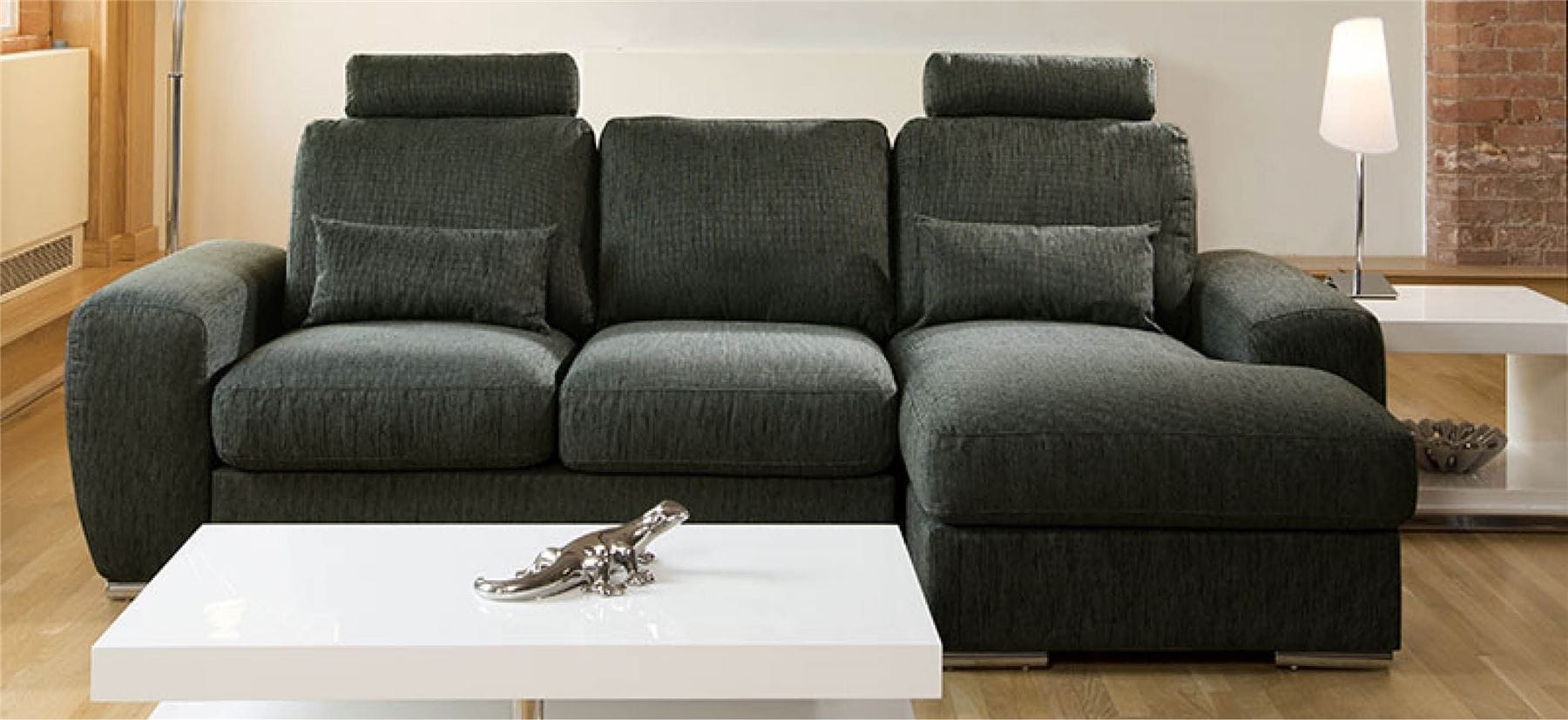 Qiuatropi Large Modern 3 Seater Sofa Couch with Chaise L Shape 38RH