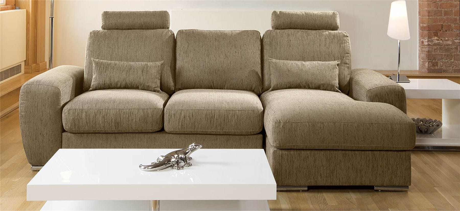 Qiuatropi Large Modern 3 Seater Sofa Couch with Chaise L Shape 38RH