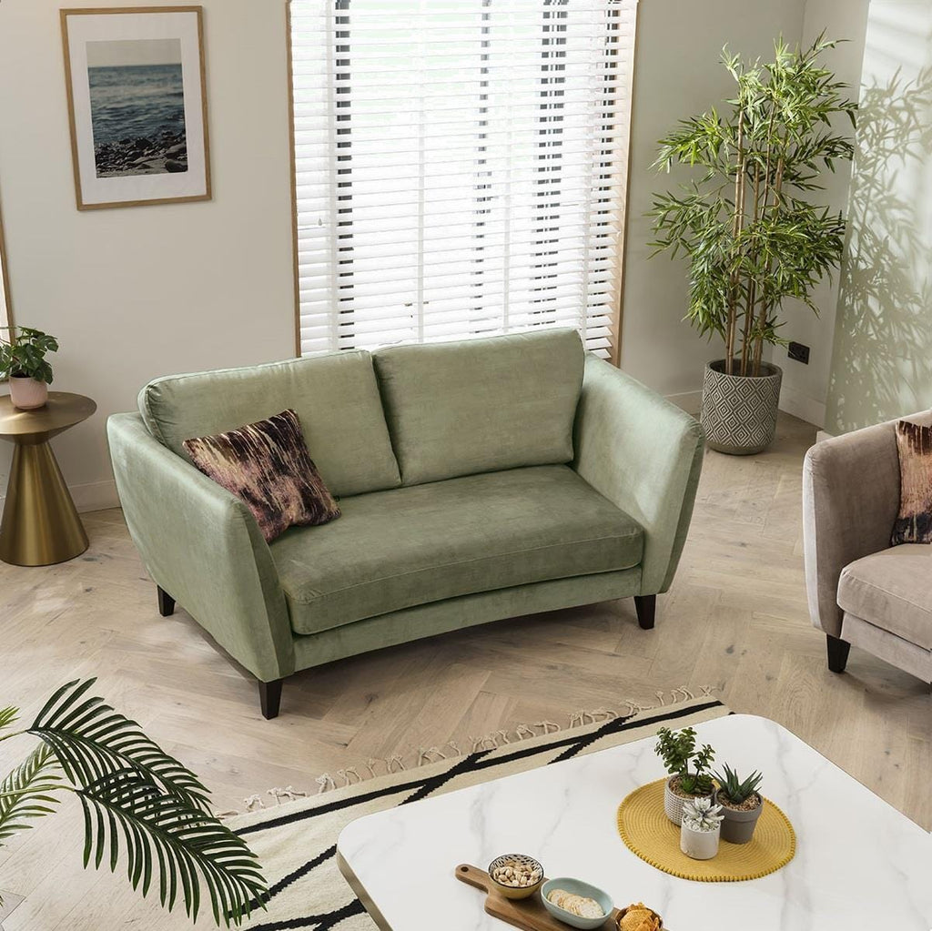 Quatropi 2 Seater Sofa - Compact Curved Sofa - Choose Your Fabric - 184cm