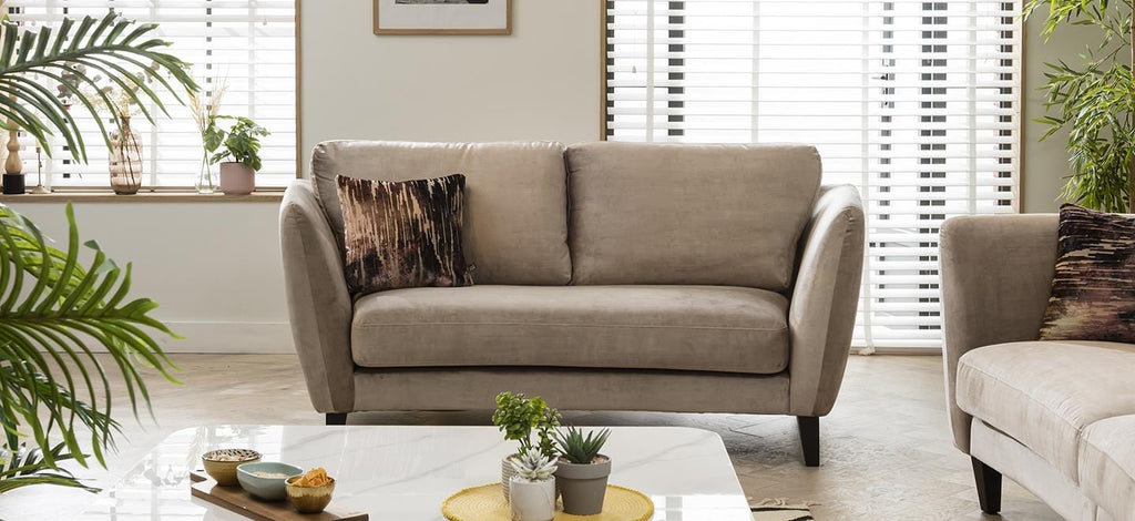 Quatropi 2 Seater Sofa - Compact Curved Sofa - Choose Your Fabric - 184cm