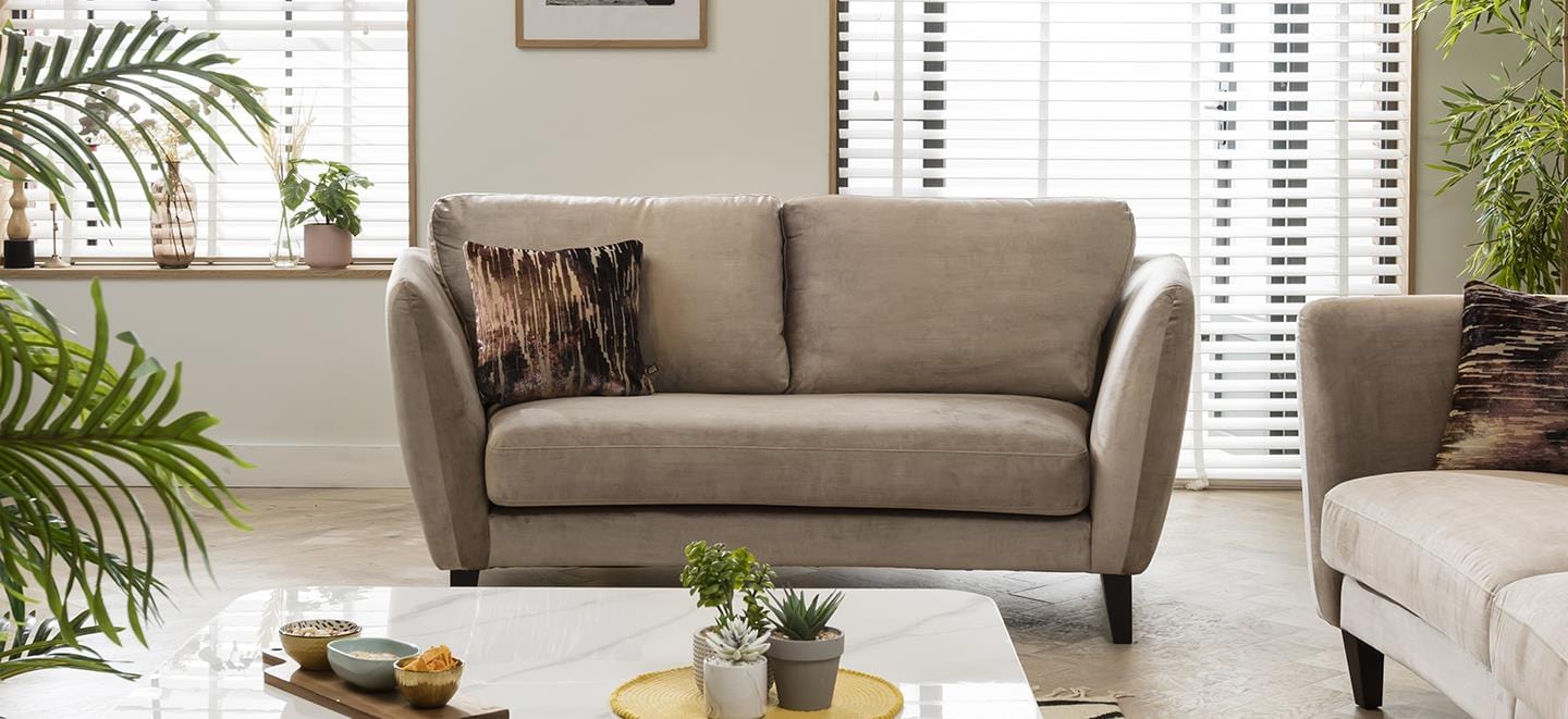 Quatropi 2 Seater Sofa - Compact Curved Sofa - Choose Your Fabric - 184cm