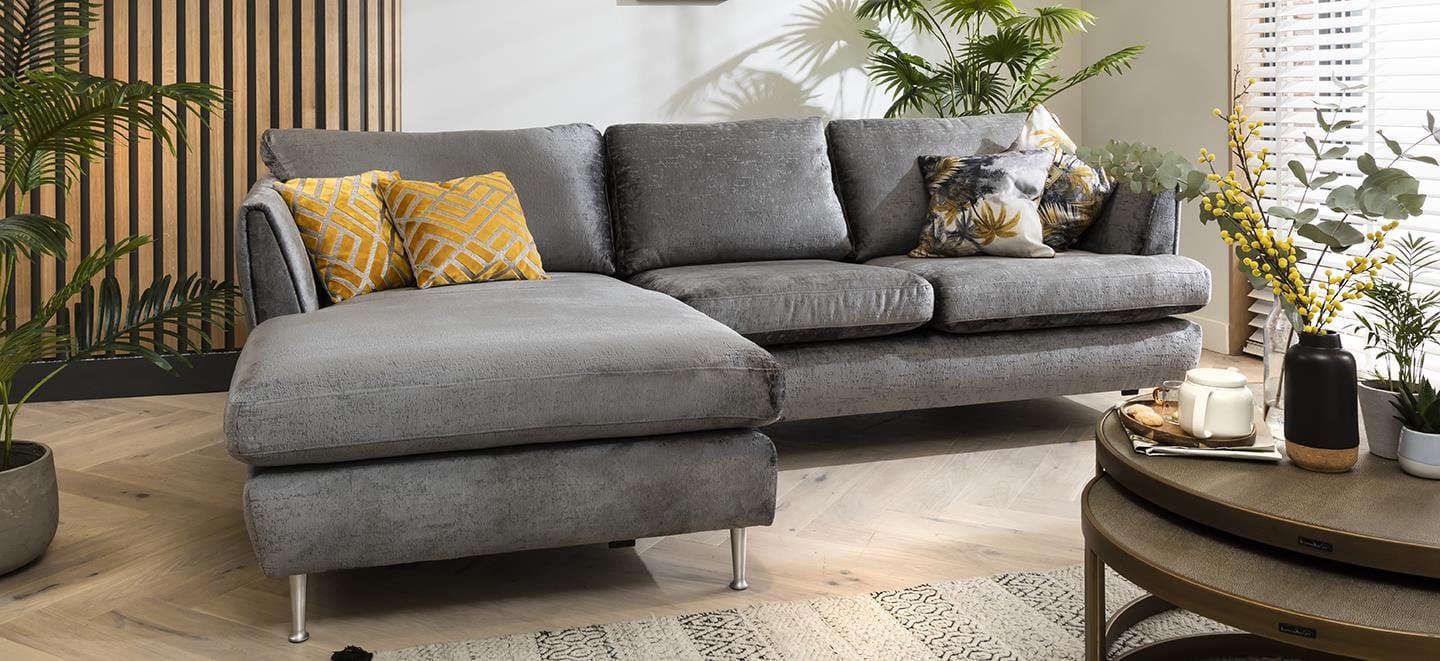 Quatropi 3 Seater Modular Sofa - Chaise Left End, Tessa 275x170cm