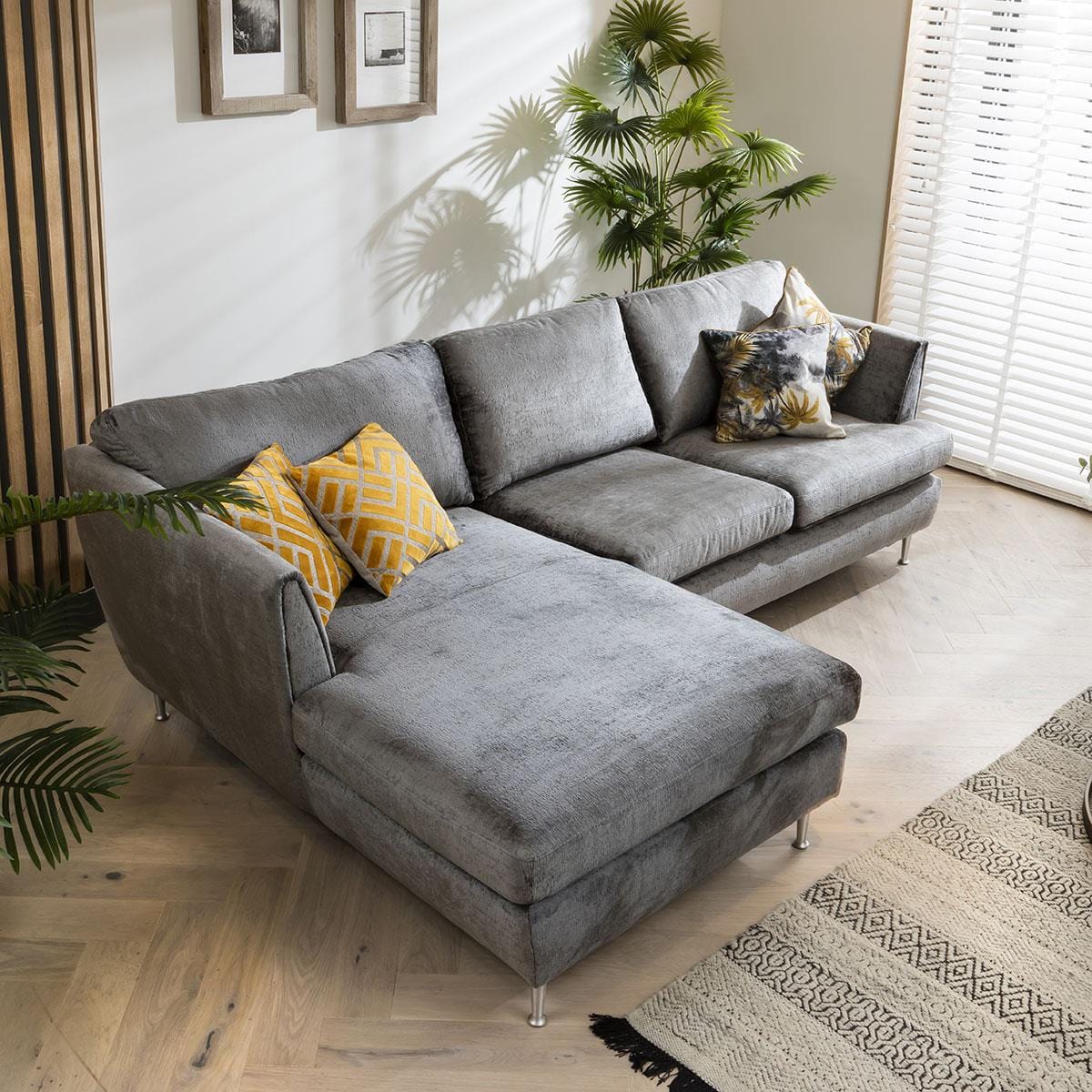 Quatropi 3 Seater Modular Sofa - Chaise Left End, Tessa 275x170cm