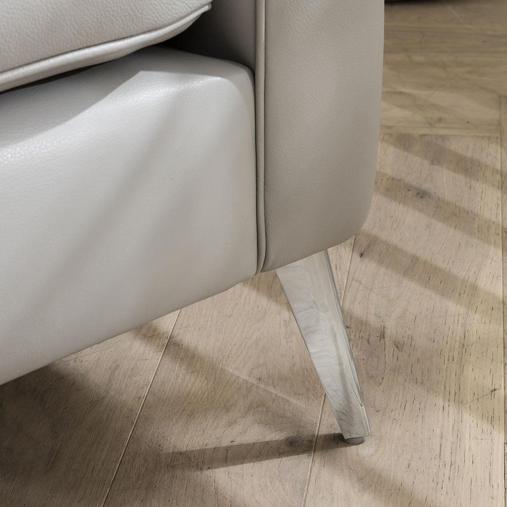 Quatropi 3 Seater Premium Modern Sofa - Real Leather Grey- 215cm In Stock