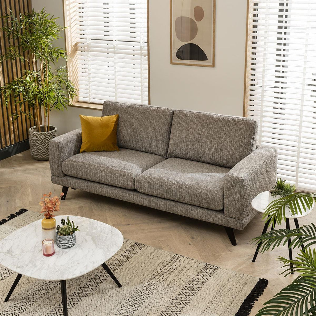 Quatropi 3 Seater Scandi Sofa - Modern Fabric Sofa - Choose Your Fabric - 208cm