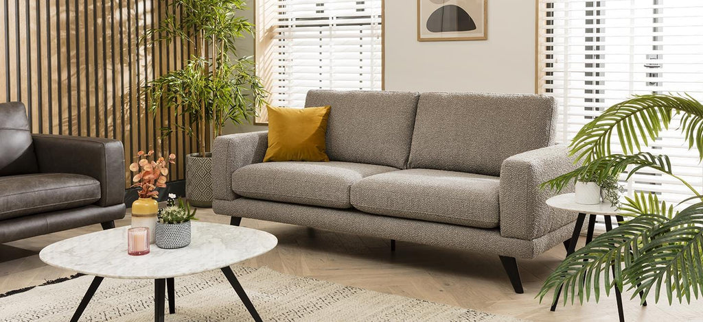 Quatropi 3 Seater Scandi Sofa - Modern Fabric Sofa - Choose Your Fabric - 208cm