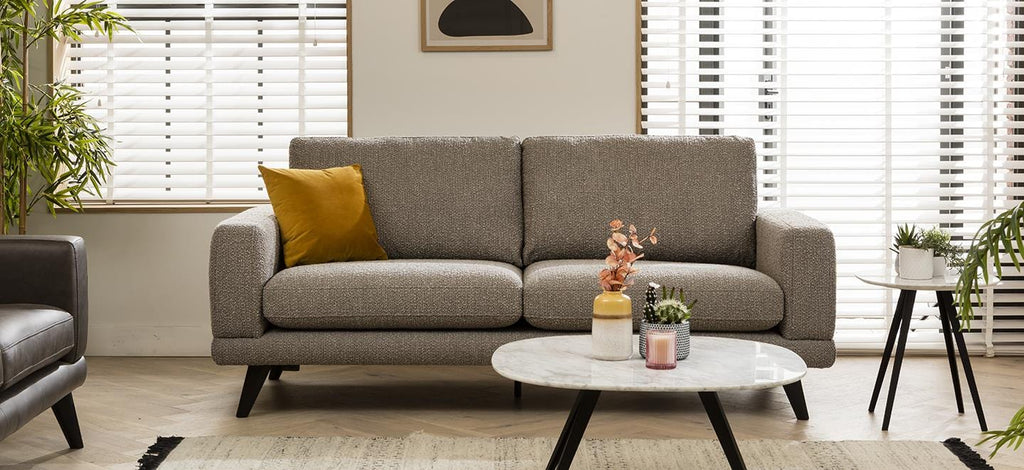 Quatropi 3 Seater Scandi Sofa - Modern Fabric Sofa - Choose Your Fabric - 208cm