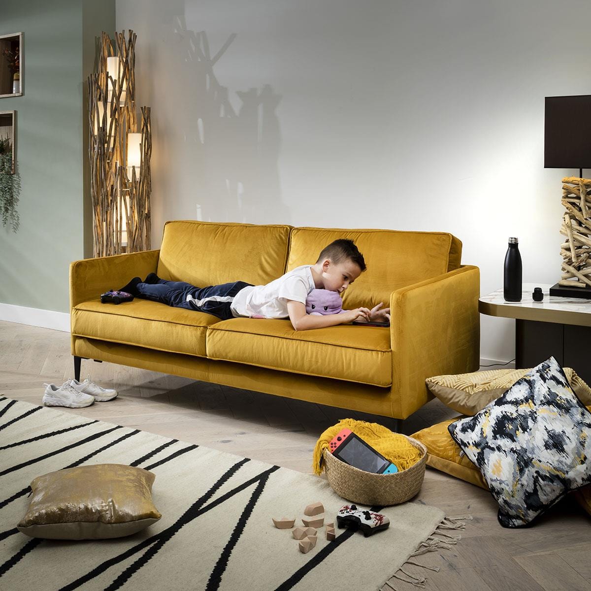 Quatropi 3 Seater Sofa - Upholstered Modern Design - Choose Your Fabric - 180cm