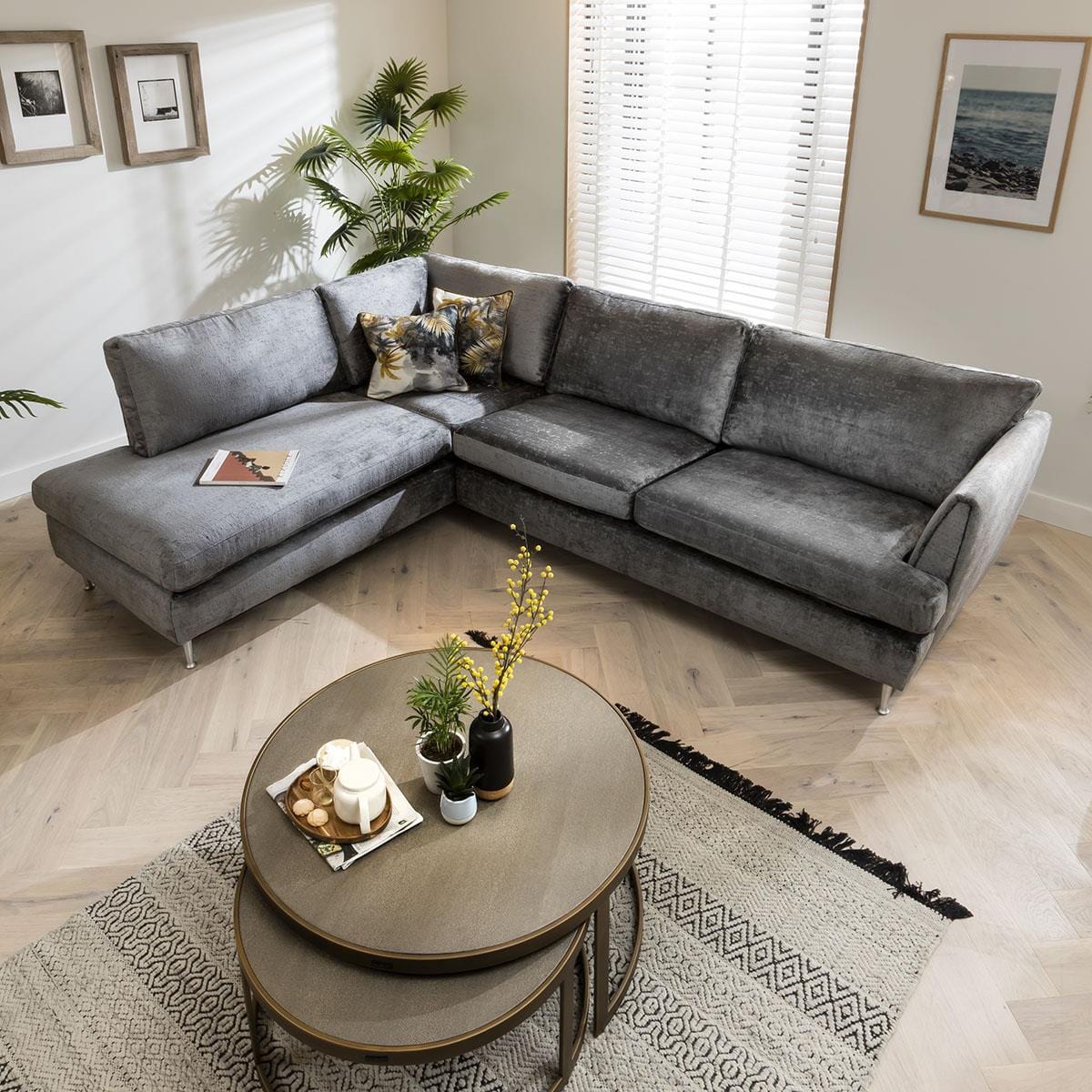 Quatropi 4 Seater Modular Corner Sofa - Left Hand L-Shape, Tessa 294x225cm