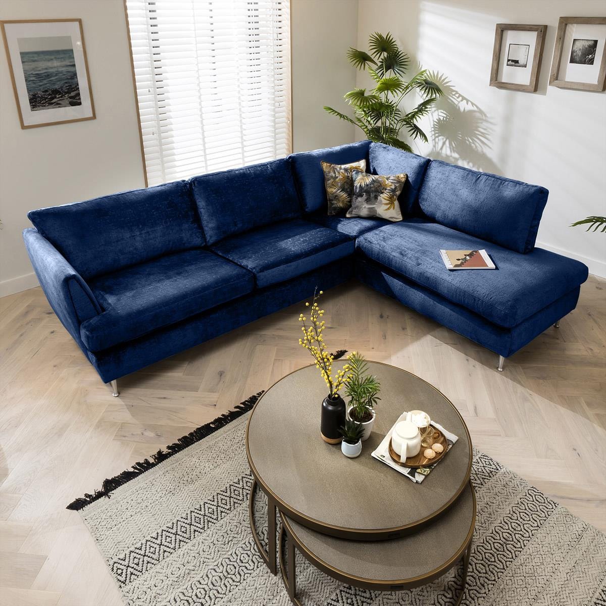 Quatropi 4 Seater Modular Corner Sofa - Right Hand L-Shape, Tessa 294x225cm