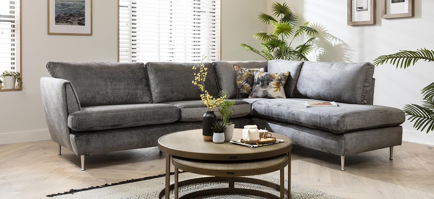 Quatropi 4 Seater Modular Corner Sofa - Right Hand L-Shape, Tessa 294x225cm