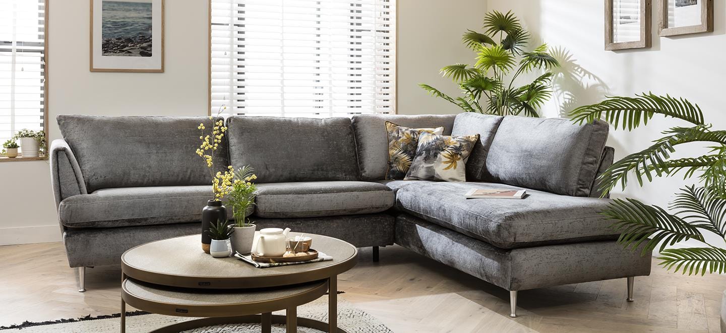 Quatropi 4 Seater Modular Corner Sofa - Right Hand L-Shape, Tessa 294x225cm