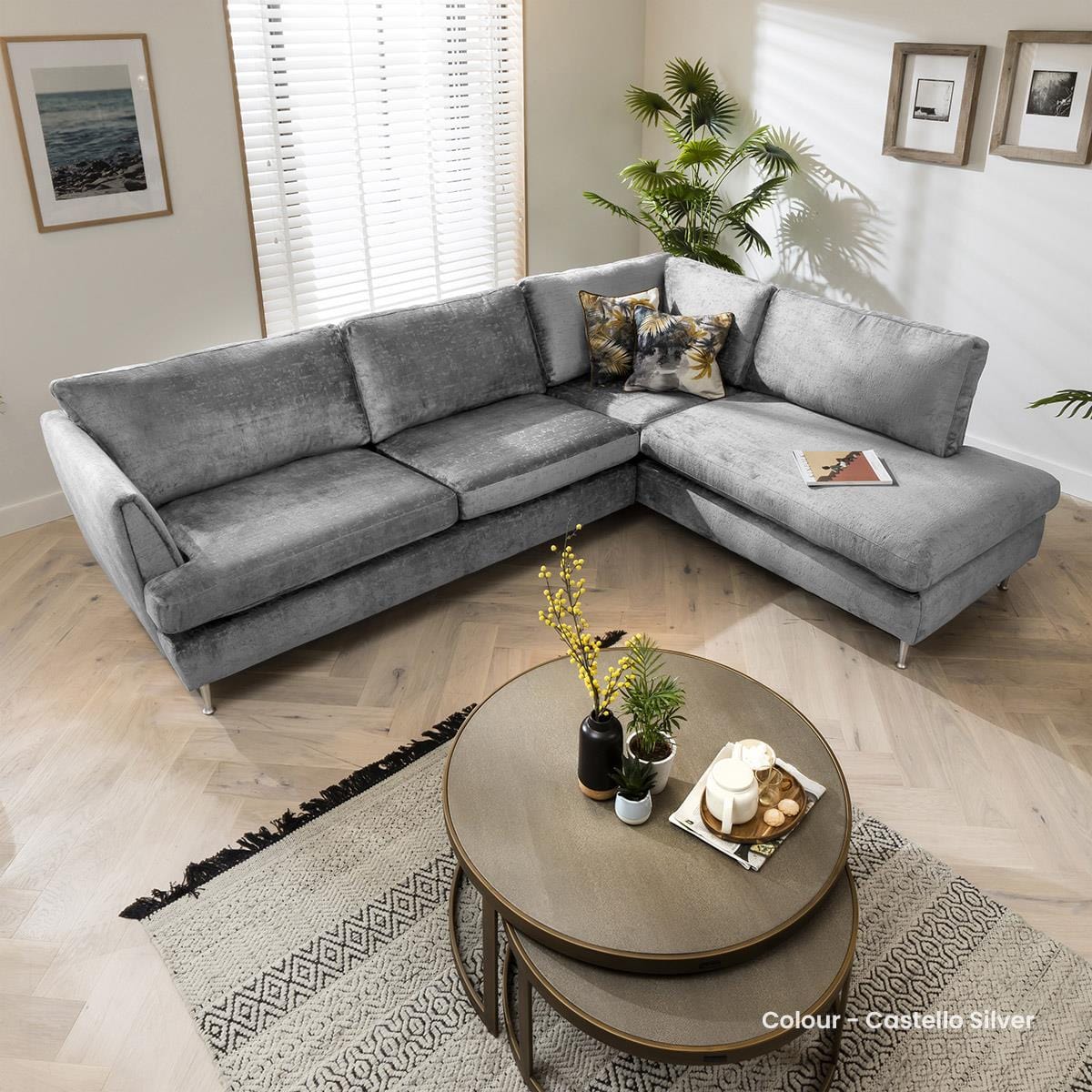 Quatropi 4 Seater Modular Corner Sofa - Right Hand L-Shape, Tessa 294x225cm