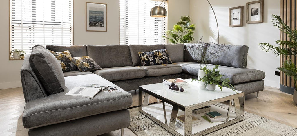 Quatropi 4 Seater Modular U-Shape Sofa - Open End Cinema Sofa, Tessa 343x225cm