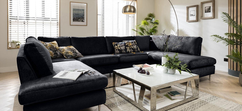 Quatropi 4 Seater Modular U-Shape Sofa - Open End Cinema Sofa, Tessa 343x225cm