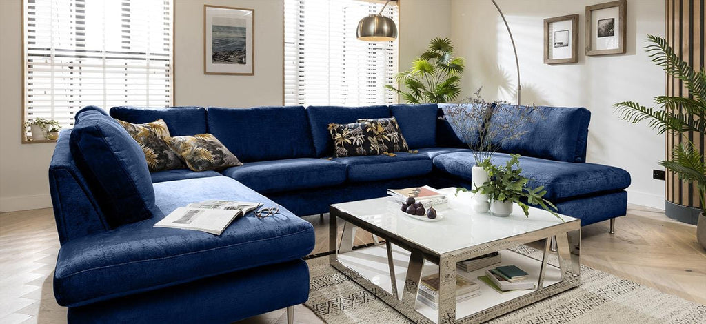 Quatropi 4 Seater Modular U-Shape Sofa - Open End Cinema Sofa, Tessa 343x225cm