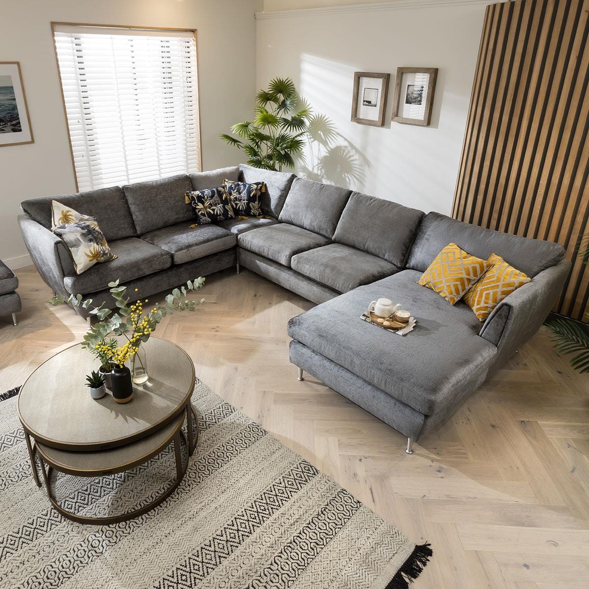 Quatropi 5 Seater Modular Corner Sofa - Left Hand Chaise End, Tessa 350x260cm