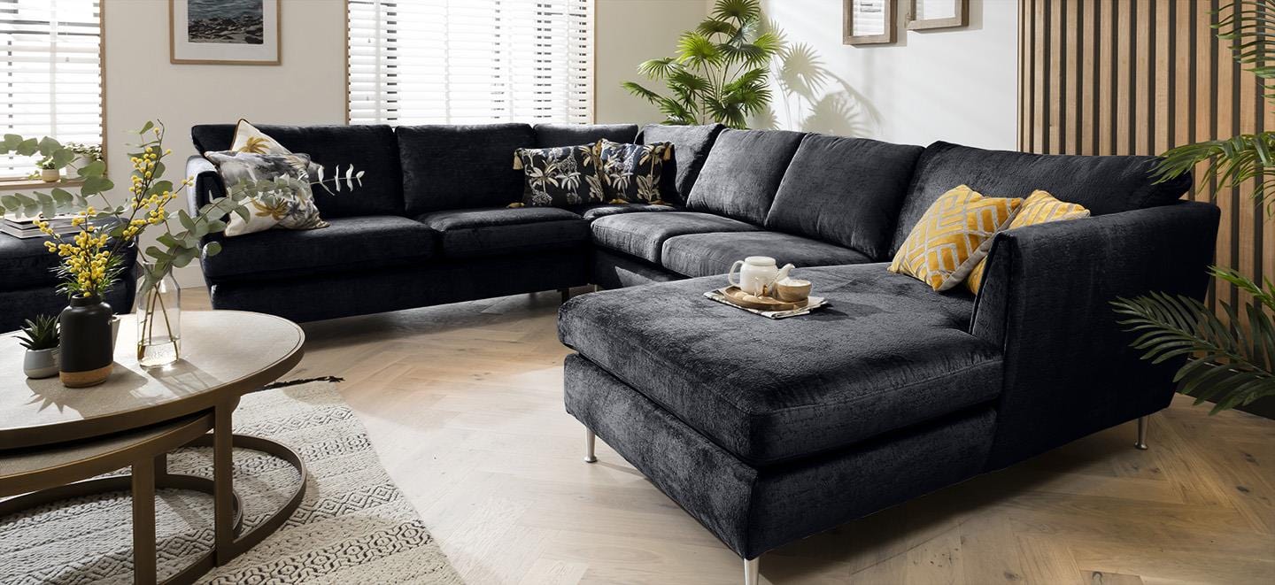 Quatropi 5 Seater Modular Corner Sofa - Left Hand Chaise End, Tessa 350x260cm
