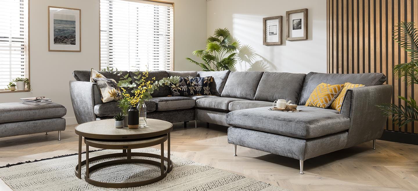 Quatropi 5 Seater Modular Corner Sofa - Left Hand Chaise End, Tessa 350x260cm