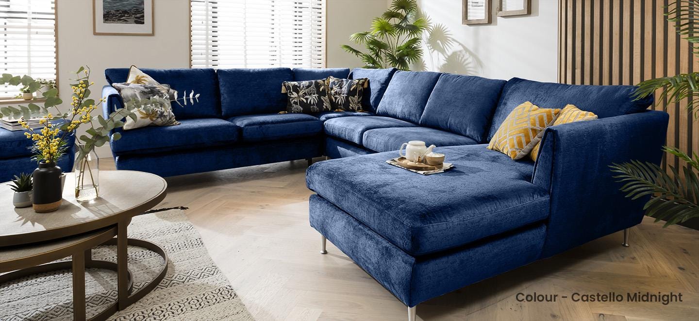 Quatropi 5 Seater Modular Corner Sofa - Left Hand Chaise End, Tessa 350x260cm
