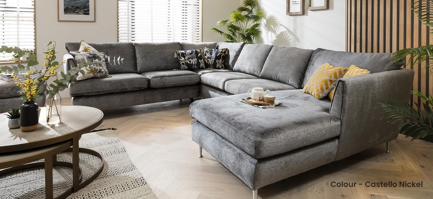 Quatropi 5 Seater Modular Corner Sofa - Left Hand Chaise End, Tessa 350x260cm