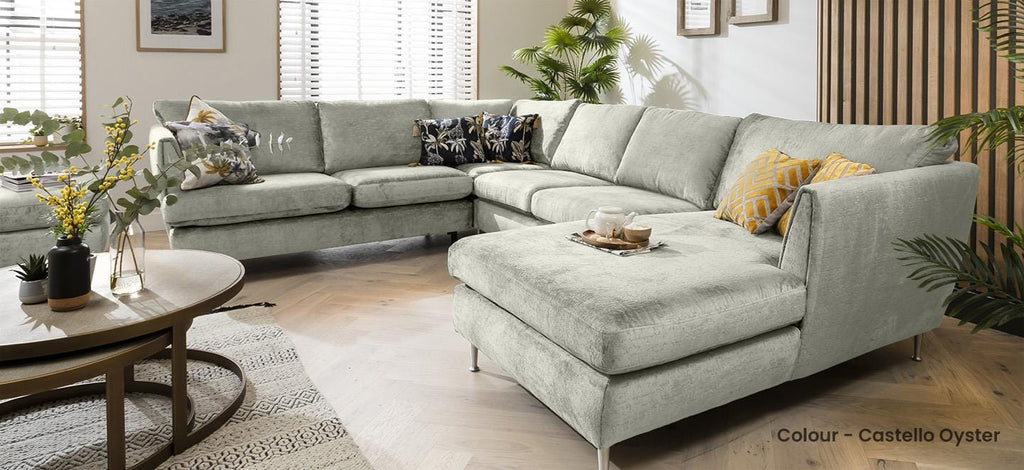 Quatropi 5 Seater Modular Corner Sofa - Left Hand Chaise End, Tessa 350x260cm