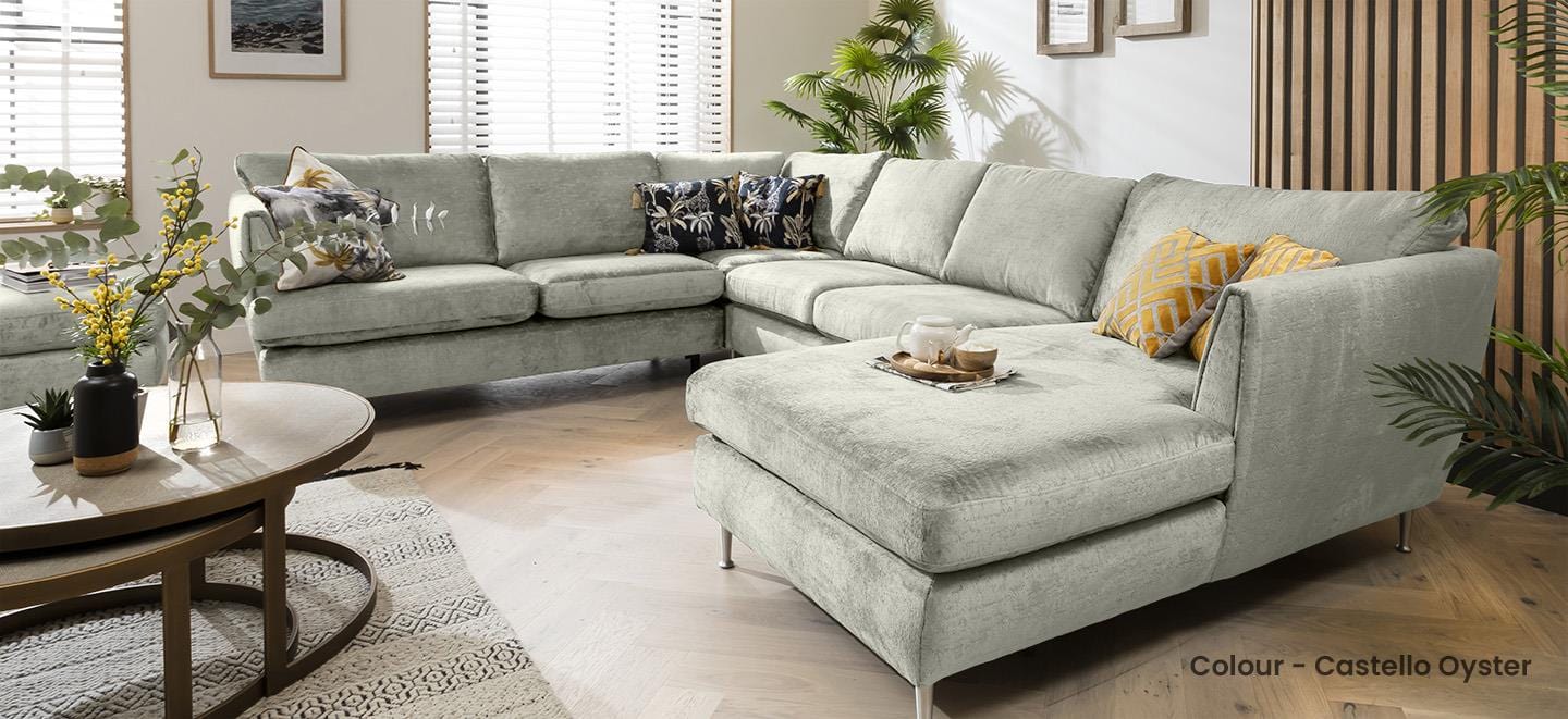 Quatropi 5 Seater Modular Corner Sofa - Left Hand Chaise End, Tessa 350x260cm