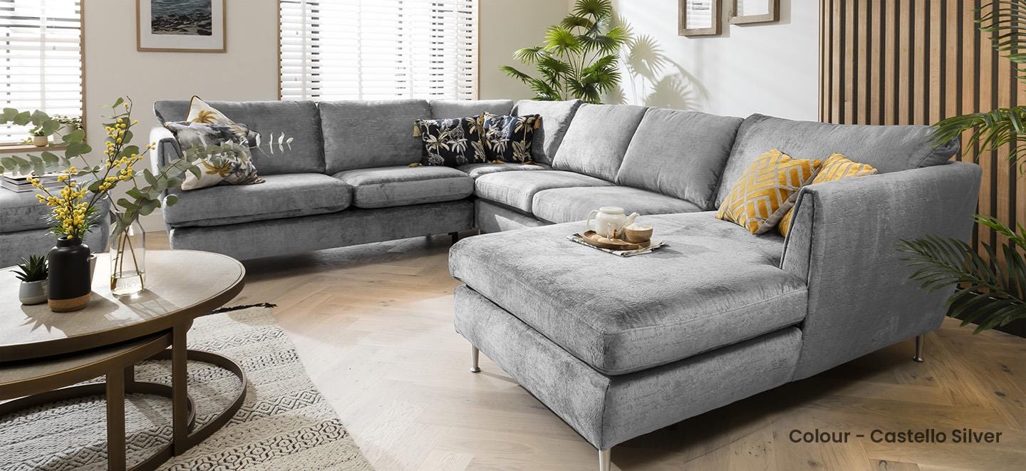 Quatropi 5 Seater Modular Corner Sofa - Left Hand Chaise End, Tessa 350x260cm