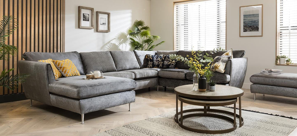 Quatropi 5 Seater Modular Corner Sofa - Right Hand Chaise End, Tessa 350x260cm