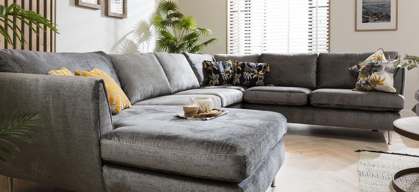 Quatropi 5 Seater Modular Corner Sofa - Right Hand Chaise End, Tessa 350x260cm