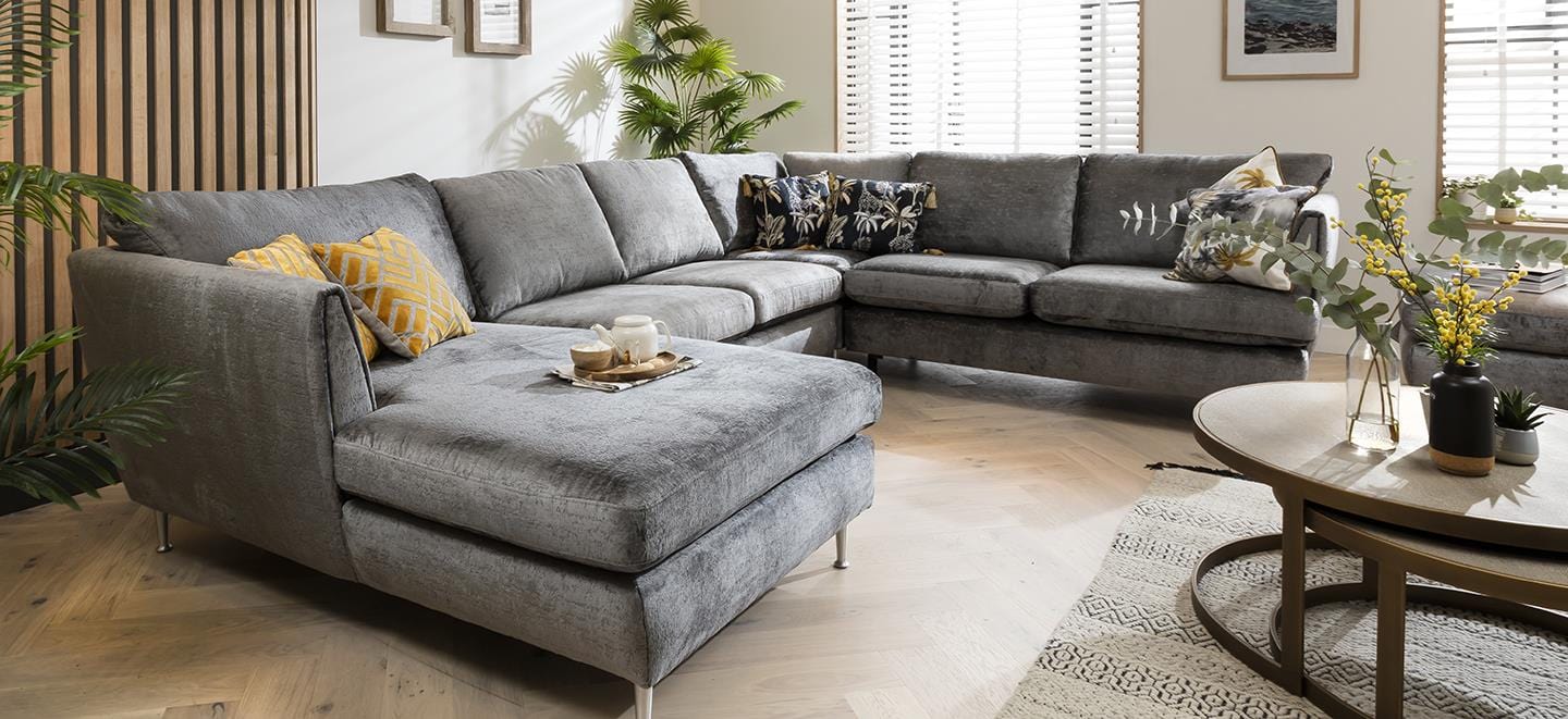 Quatropi 5 Seater Modular Corner Sofa - Right Hand Chaise End, Tessa 350x260cm