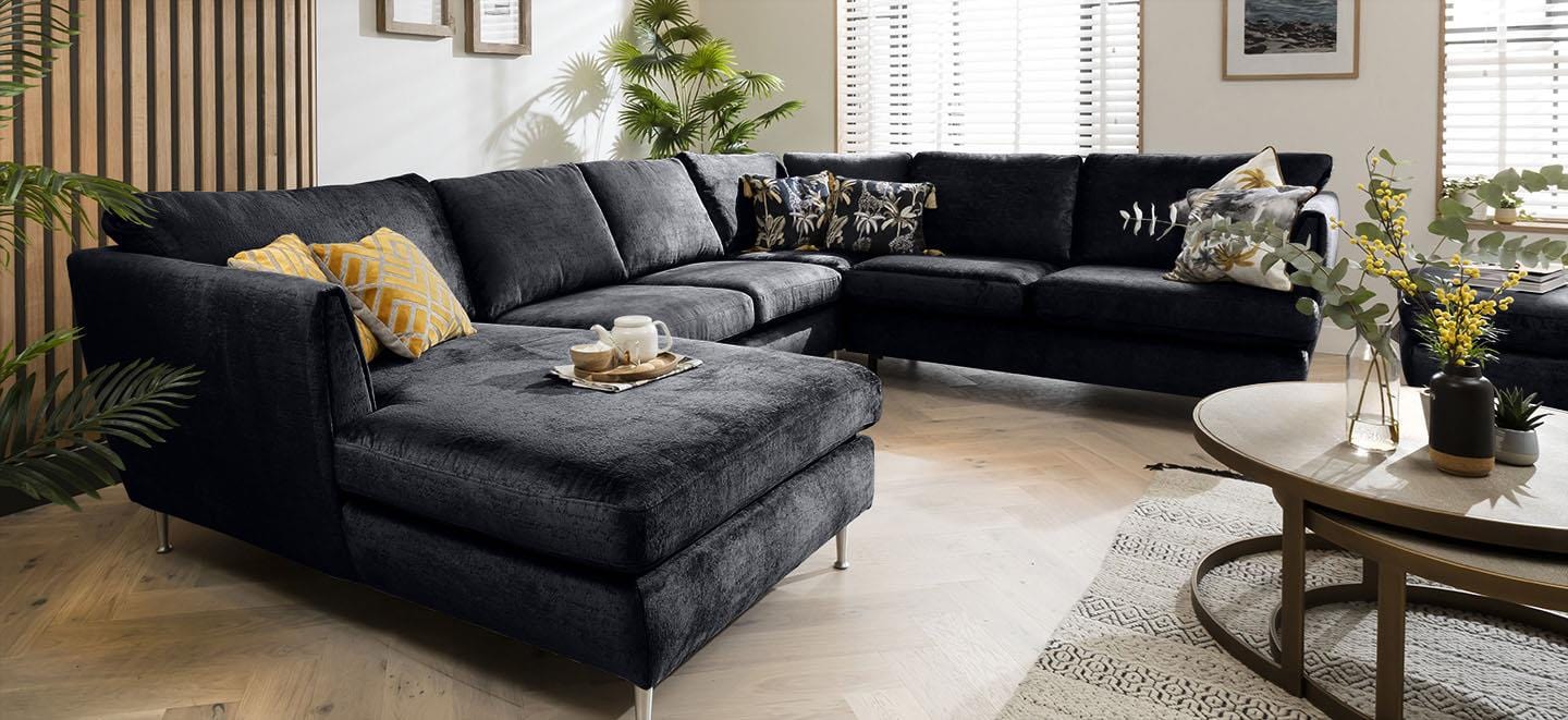 Quatropi 5 Seater Modular Corner Sofa - Right Hand Chaise End, Tessa 350x260cm