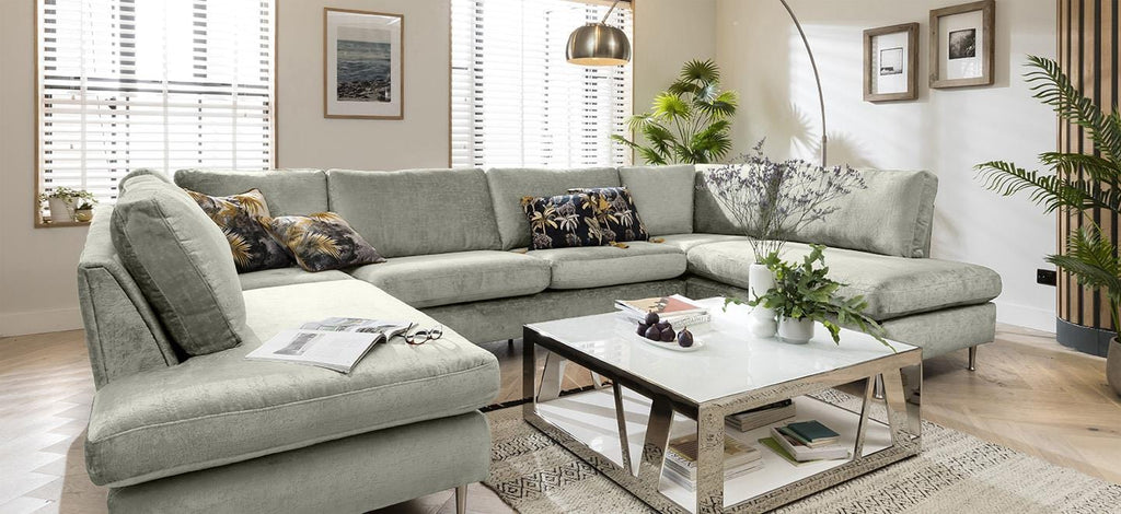 Quatropi 5 Seater Modular U-Shape Sofa - Open End Cinema Sofa, Tessa 373x225cm