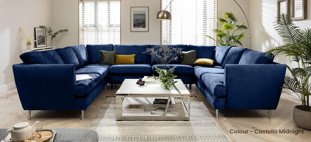 Quatropi 7 Seater Modular U-Shape Sofa - Open End Cinema Sofa, Tessa 365x260cm