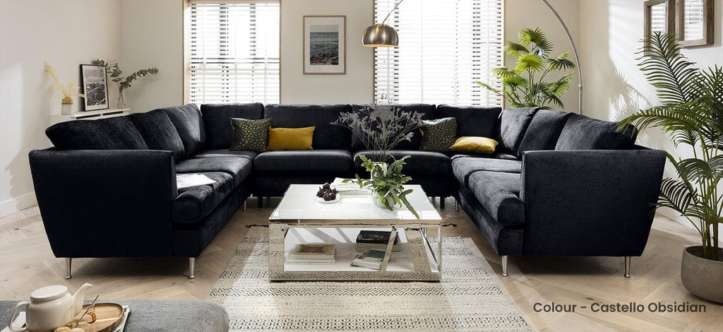 Quatropi 7 Seater Modular U-Shape Sofa - Open End Cinema Sofa, Tessa 365x260cm