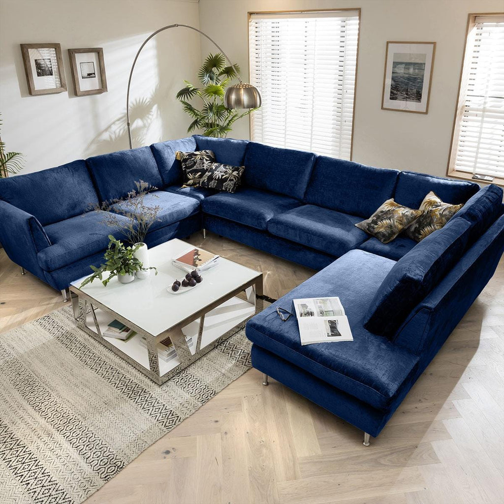 Quatropi 7 Seater Modular U-Shape Sofa - Open Ended Cinema Sofa, Tessa 369x260cm