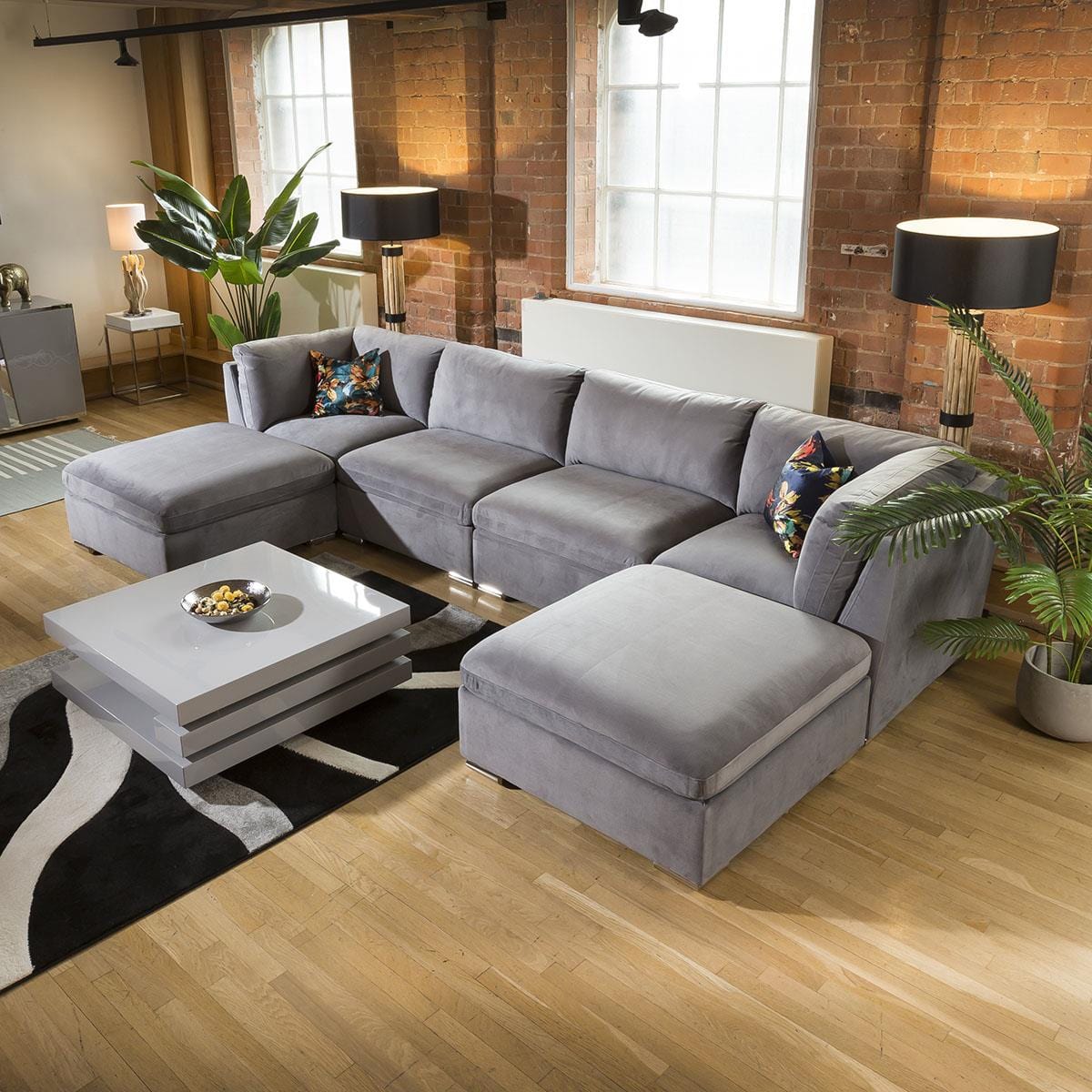 Quatropi 900mm Coffee Table Square Grey Gloss Modern Designer 7E