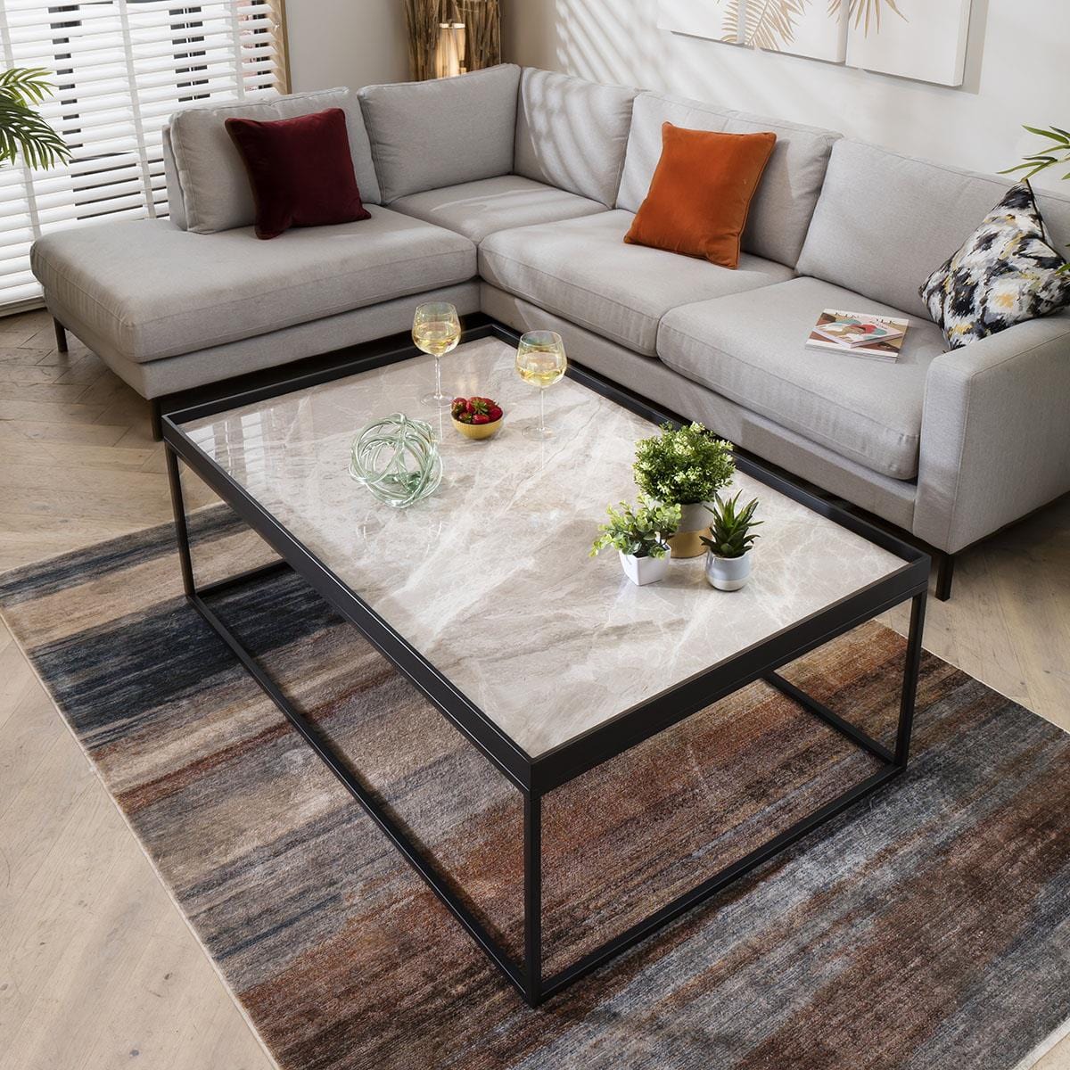 Lena Luxury Ceramic Coffee Table Grey