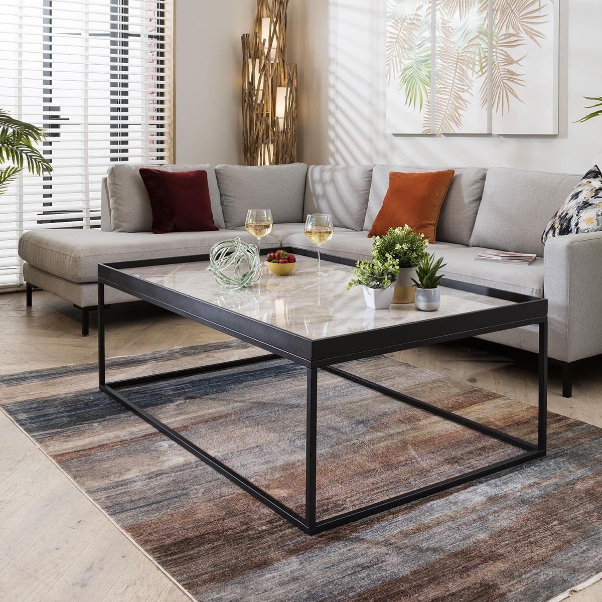 Lena Luxury Ceramic Coffee Table Grey