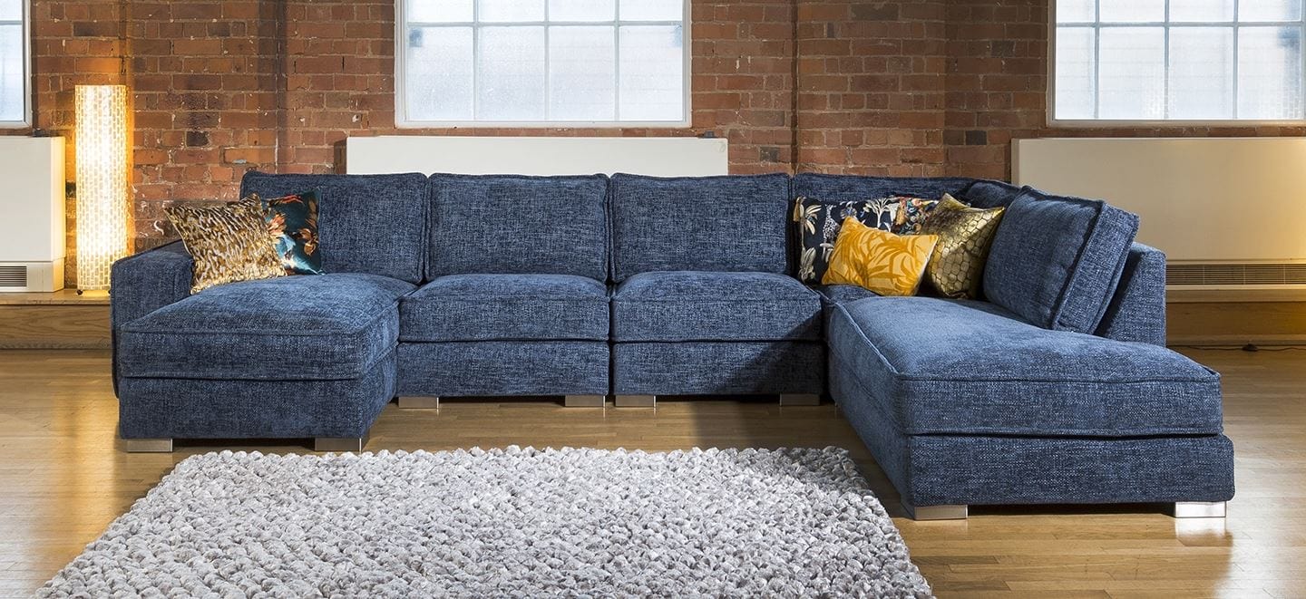 Quatropi Designer Cinema U Shape Sofa Many Colours & Fabrics Lexci 15R