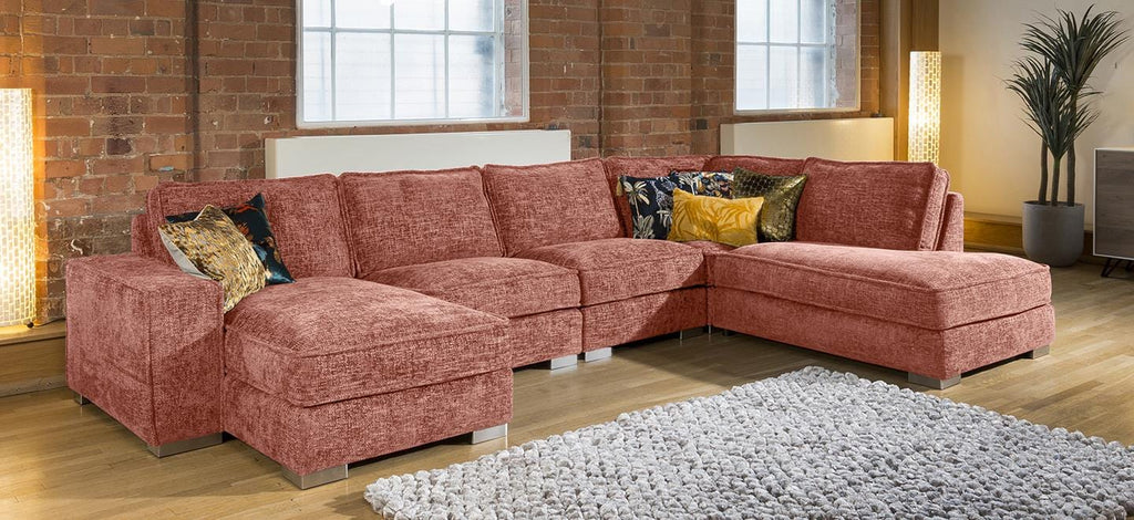 Quatropi Designer Cinema U Shape Sofa Many Colours & Fabrics Lexci 15R