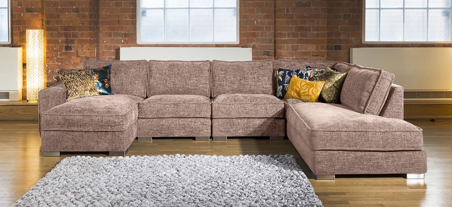 Quatropi Designer Cinema U Shape Sofa Many Colours & Fabrics Lexci 15R