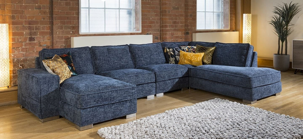 Quatropi Designer Cinema U Shape Sofa Many Colours & Fabrics Lexci 15R